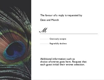Peacock Feather Reply Cards