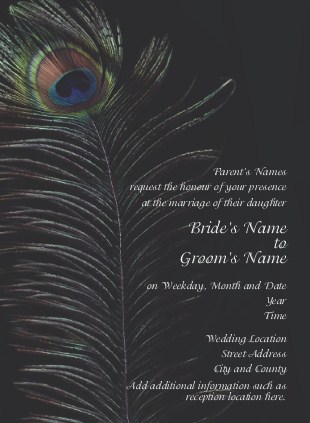 Peacock Feather Wedding Invitations