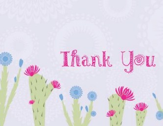 Desert Flower Wedding Thank You Cards