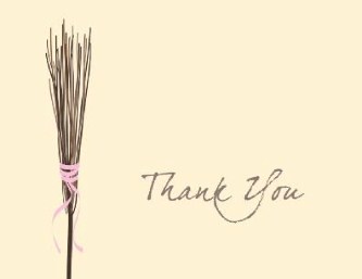Bridal Broom Wedding Thank You Cards