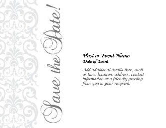 Silver Scrolls Large Save the Date Magnets