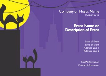 Cat's Night Out Postcard Invitation-Standard
