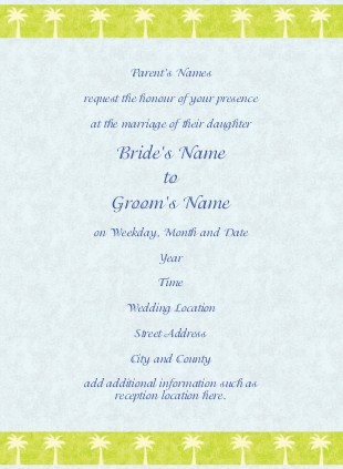 Bahama Bride Wedding Invitations