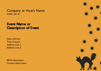 Spooked Black Cat Postcard Invitation-Standard