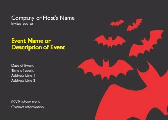 Crimson Bats Postcard Invitation-Standard