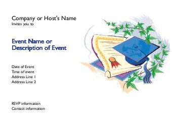Diploma and Graduation Cap Postcard Invitation-Standard