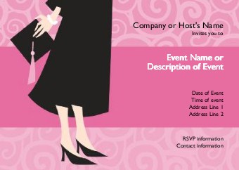 Girly Graduation Postcard Invitation-Standard