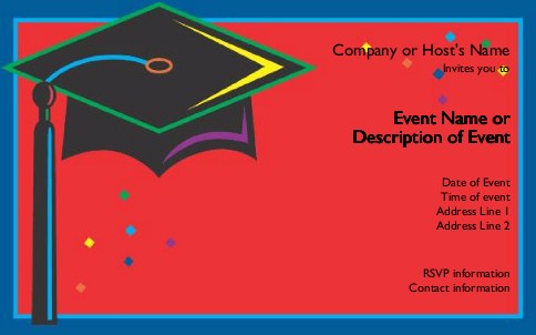 Graphic Grad Cap Postcard Invitation-Oversized