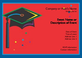 Graphic Grad Cap Postcard Invitation-Standard