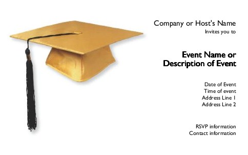 Yellow Graduation Cap Postcard Invitation-Oversized