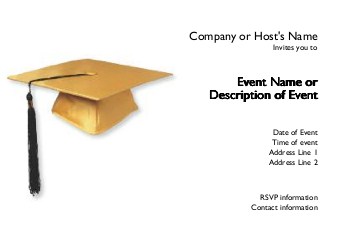 Yellow Graduation Cap Postcard Invitation-Standard
