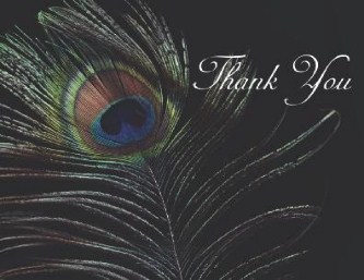 Peacock Feather Wedding Thank You Cards
