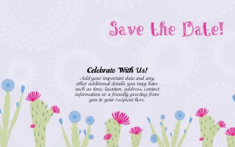 Desert Flower Oversized Save the Date  Postcards