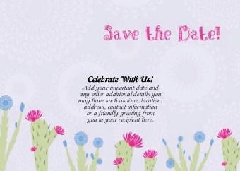 Desert Flower Standard Sized Save the Date Postcards