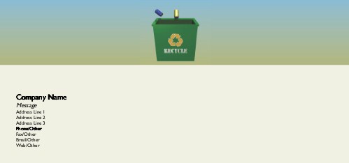 Recycling Container Full Colour Compliment Slips