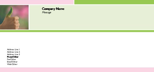 Thumbs Up for Green Full Colour Compliment Slips