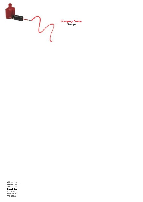 Ribbon of Red Nail Polish A4 Recycled Letterhead