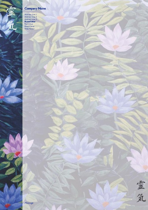 Tranquil Flowers A4 Letterhead