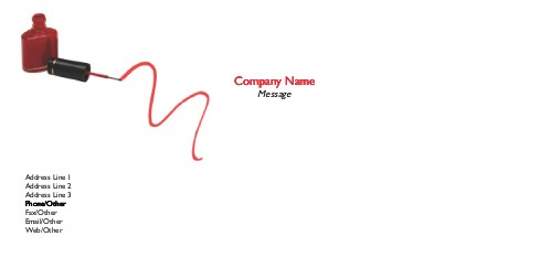 Ribbon of Red Nail Polish Full Colour Compliment Slips