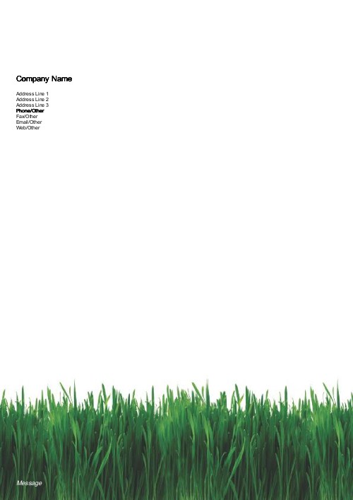 Lush Green Grass A4 Letterhead