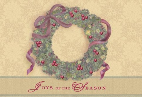Victorian Wreath Personalised Christmas Cards