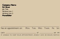 Light Chocolate Full Colour Appointment Cards