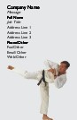 Karate Kick Full Colour Business Cards