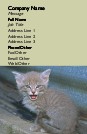 Meowing Kitten Full Colour Business Cards