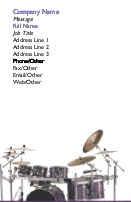 Purple Drum Set Full Colour Magnetic Business Cards