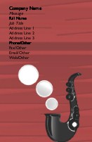 Saxophone Bubbles Full Colour Magnetic Business Cards