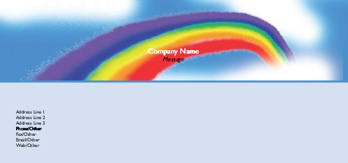 Rainbow and Clouds Full Colour Compliment Slips