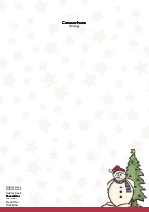 Snowman with Tree A4 Recycled Letterhead