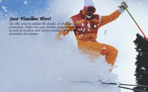 Downhill Skier Full Colour Oversized Postcards