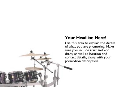 Drum Set Full Colour Standard Sized Postcards