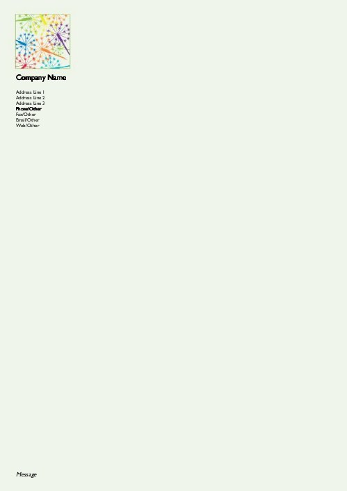 Colourful Sparklers A4 Letterhead