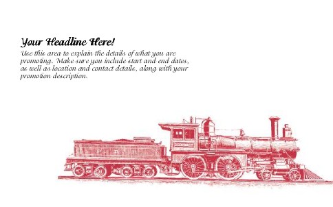Illustration of a Train Full Colour Oversized Postcards