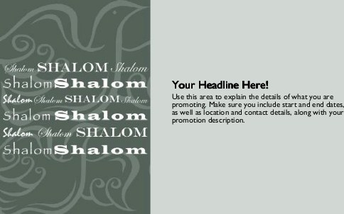 Shalom Full Colour Oversized Postcards