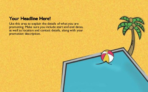 Pool with beach ball Full Colour Oversized Postcards