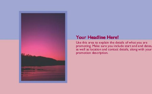Pink Skyline over Lake Full Colour Oversized Postcards