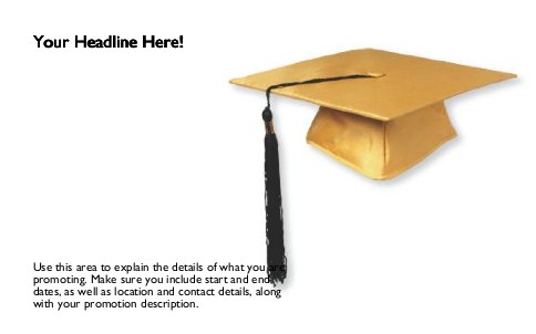 Yellow Graduation Cap Full Colour Oversized Postcards