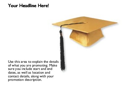 Yellow Graduation Cap Full Colour Standard Sized Postcards