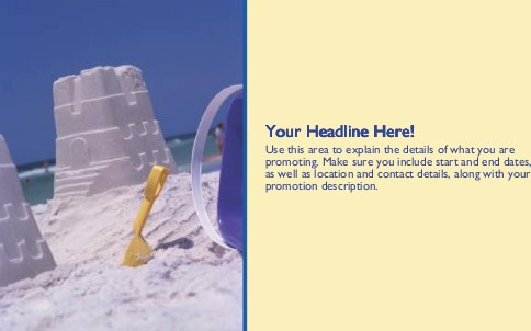 Bucket Sand Castle Full Colour Oversized Postcards