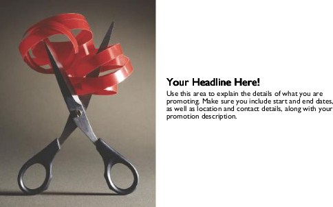 Red Ribbon and Scissors Full Colour Oversized Postcards