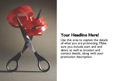Red Ribbon and Scissors Full Colour Standard Sized Postcards
