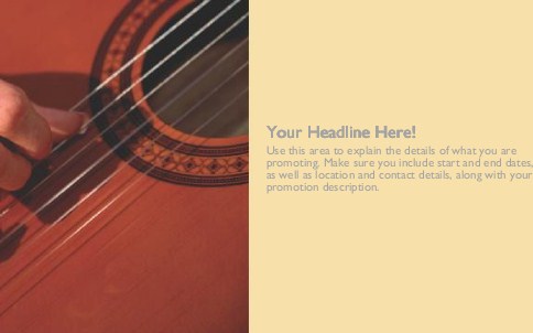 Playing a Guitar Full Colour Oversized Postcards