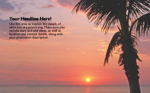 Sunset with Palm Tree Full Colour Oversized Postcards