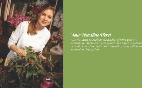 Woman Arranging Flowers Full Colour Oversized Postcards
