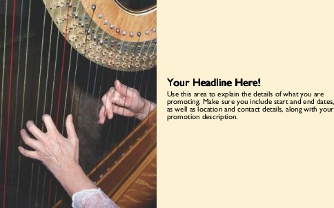 Playing the Harp Full Colour Oversized Postcards