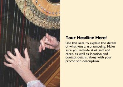 Playing the Harp Full Colour Standard Sized Postcards