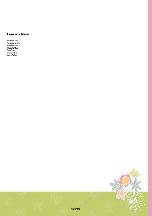 Cottage Flowers A4 Letterhead
